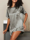 Pure Silk Solid Color Womens Pajamas