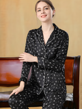 SIIK Pure Silk Letter Print Pajama Set