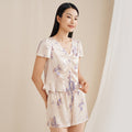 SIIK Women Pure Silk Solid Sleeeless Shorts Pajama Set