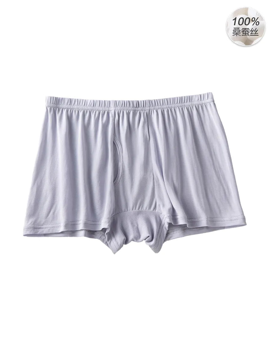 SIIK Silk Crotch Double Layer Breathable Mid-Rise Boxer Briefs Underwear