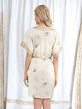 SIIK Pure Silk Printed Belt Nightgown