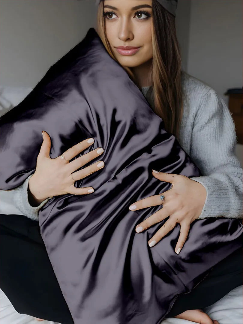 30 Momme Silk Envelope Pillowcase - Queen(20"X30") Charcoal gray