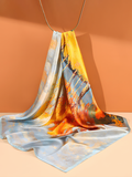 SIIK Mulberry Silk Oil Painting Square Shawl Scarf 88*88cm - Multi