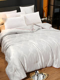 Mulberry Silk Jacquard Filled Comforter For All Season - Grey