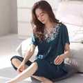 SIIK Silk Short-Sleeved Cropped Pants Pajama Set