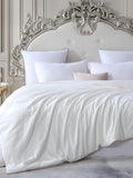 Spring & Fall Mulberry Silk Jacquard Filled Comforter - White