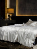 30 Momme Silk Seamless Double Sided Jacquard Duvet Cover - Edelweiss White