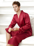 SIIK 19 Momme Silk Men's Robe - Red