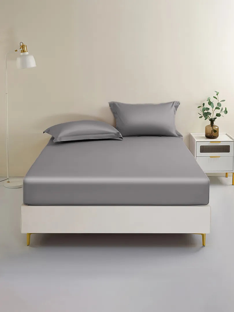 19 Momme Silk Fitted Sheet - Gray