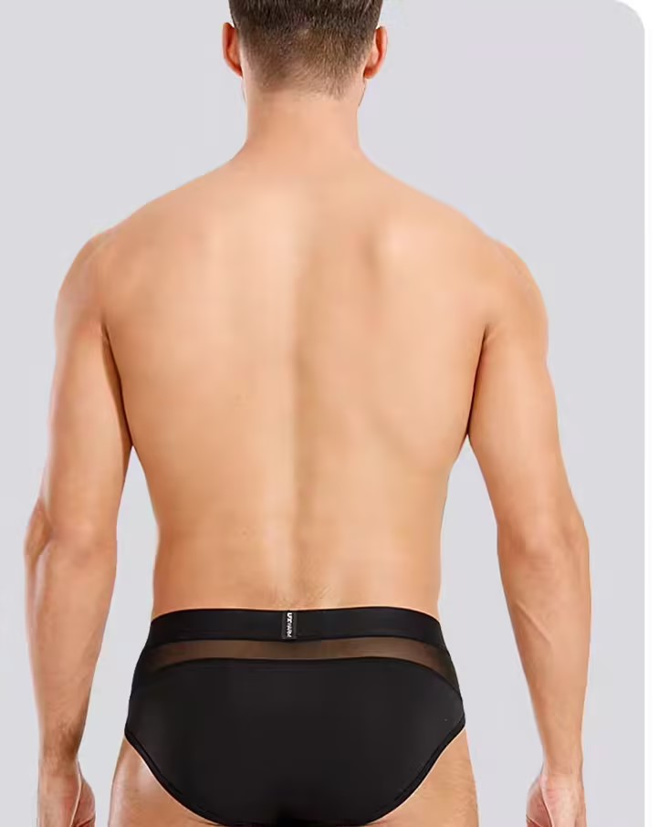 SIIK Silk Breathable Mesh Briefs Underwear - Black