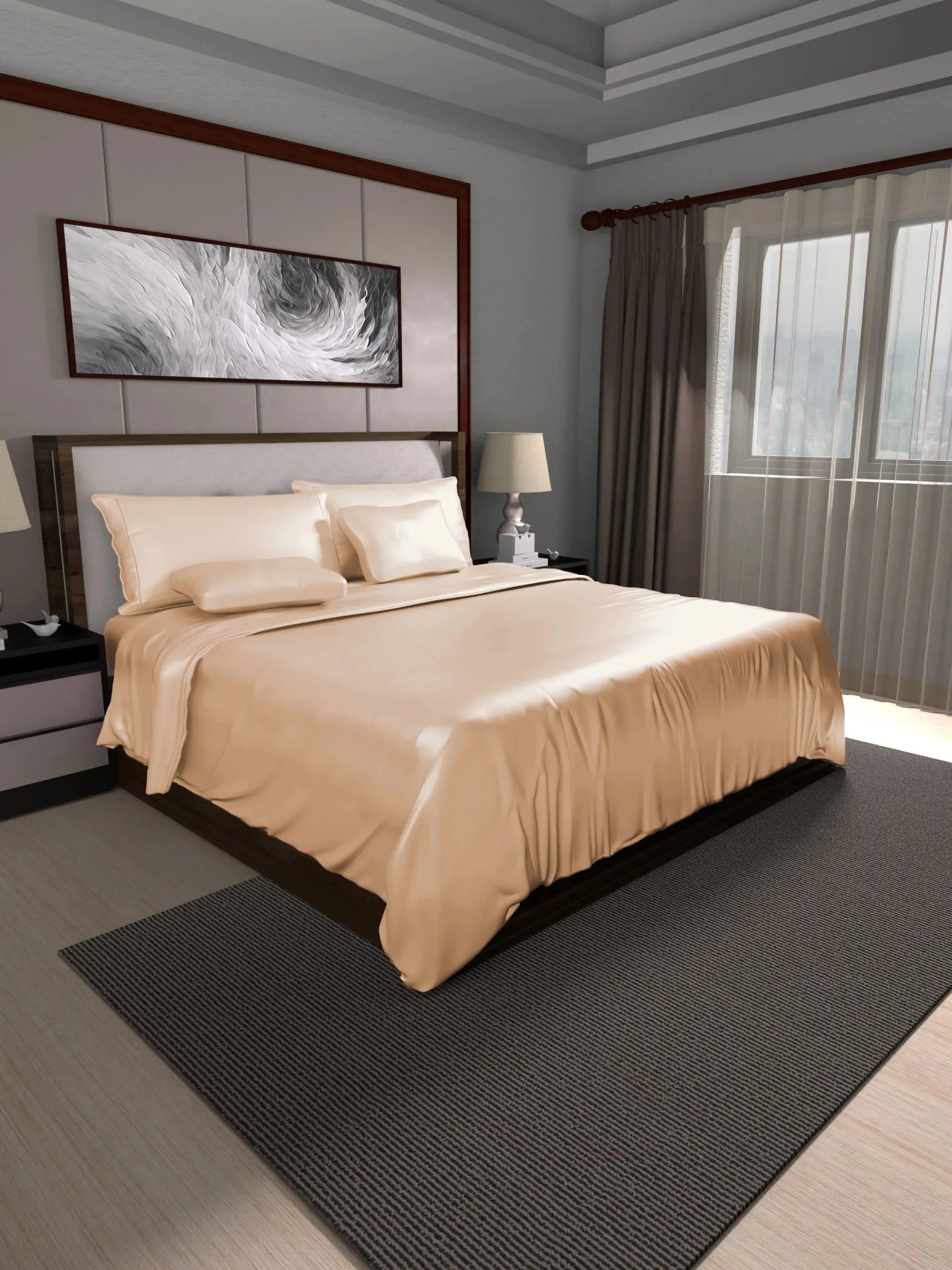 40  Momme Silk Duvet Cover - Light Coffee