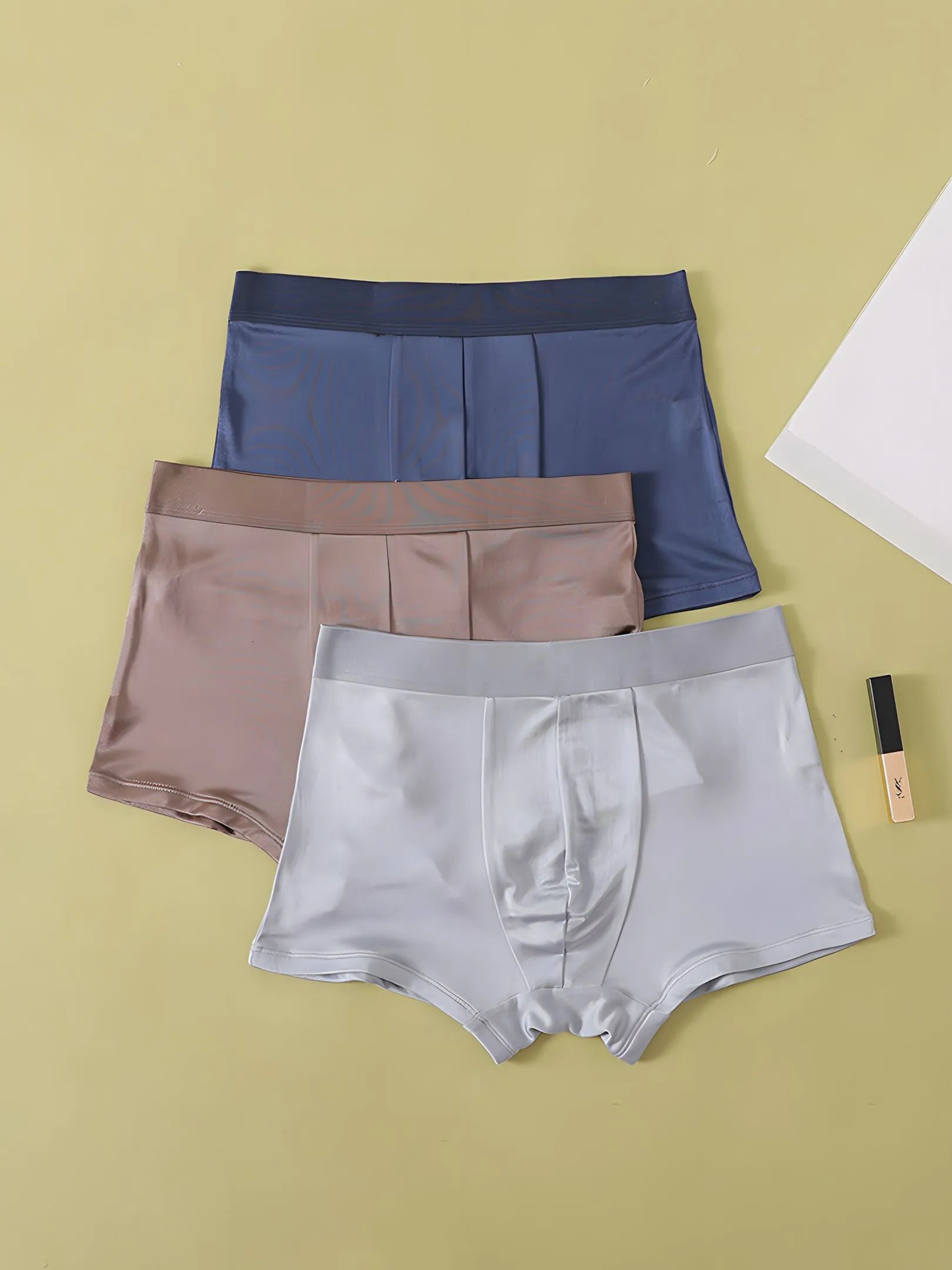SIIK Silk 3 Pcs Men's Seamless Breathable Boxer Briefs Underwear