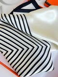 SIIK Mulberry Silk Simple Stripes Printed Square Scarf 88*88cm
