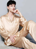 SIIK 19 Momme Silk Men's Lapel Long Sleeve Pajama Set