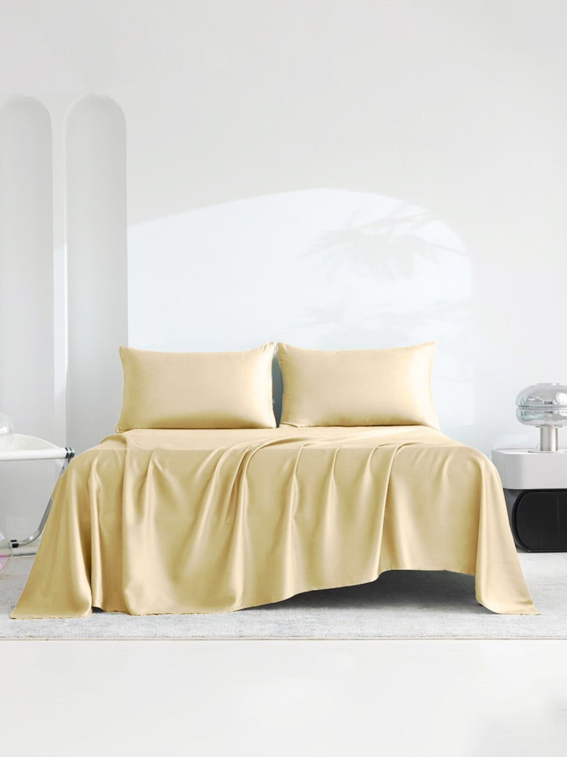 16 Momme Silk Flat Sheet - Champagne Right / Round Corners