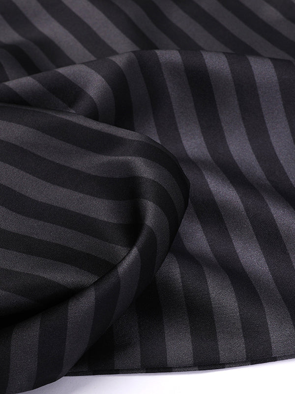 16 Momme Gray Striped Reversible Pillowcase
