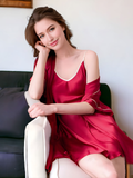 SIIK Pure Silk Contrasting Colors Robe Set