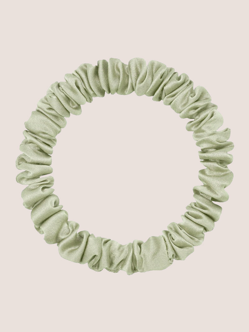 3Pcs Bundle Pop Of Brights Silk Scrunchie - Green