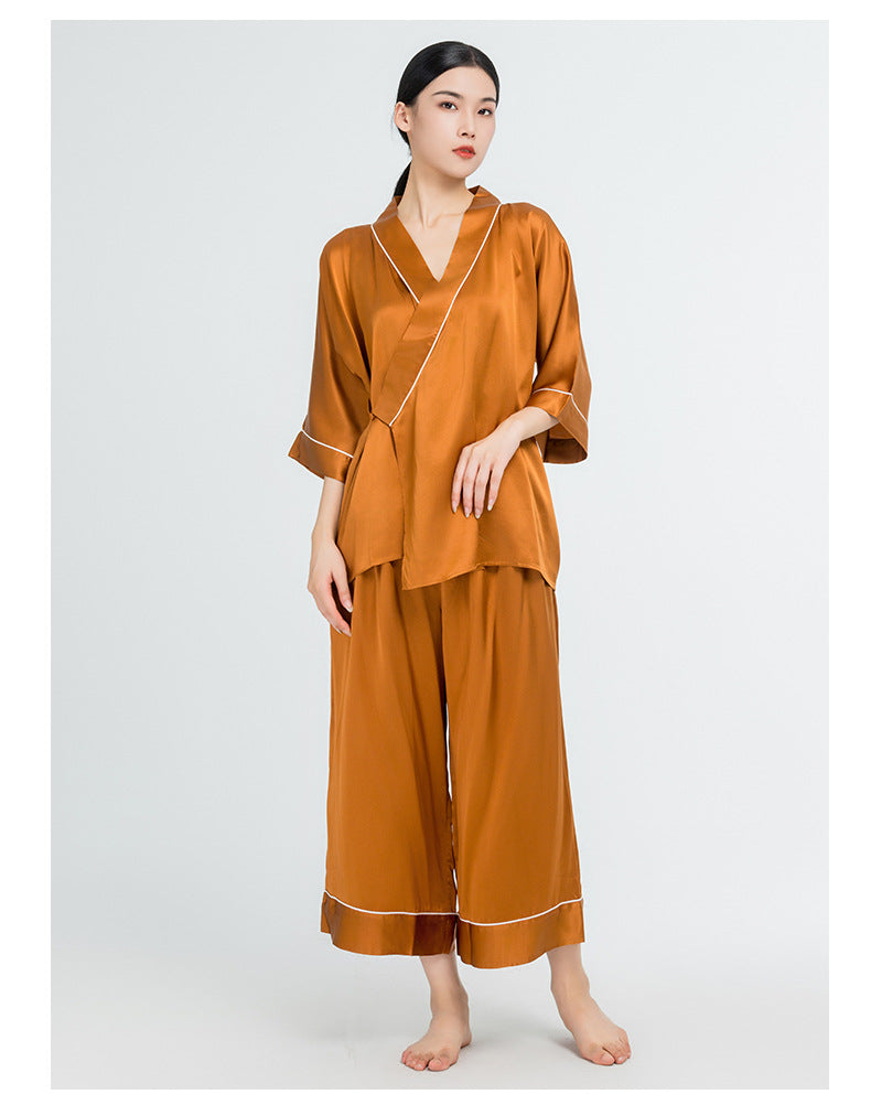 SIIK Pure Silk New Asian Style Double-Breasted Pajama Set