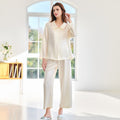 SIIK Silk Contrast Color Small Lapel Pajama Set