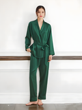 SIIK Pure Silk Solid Color Strappy Robe Set