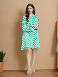 SIIK Pure Silk Plaid Shirt Nightgown