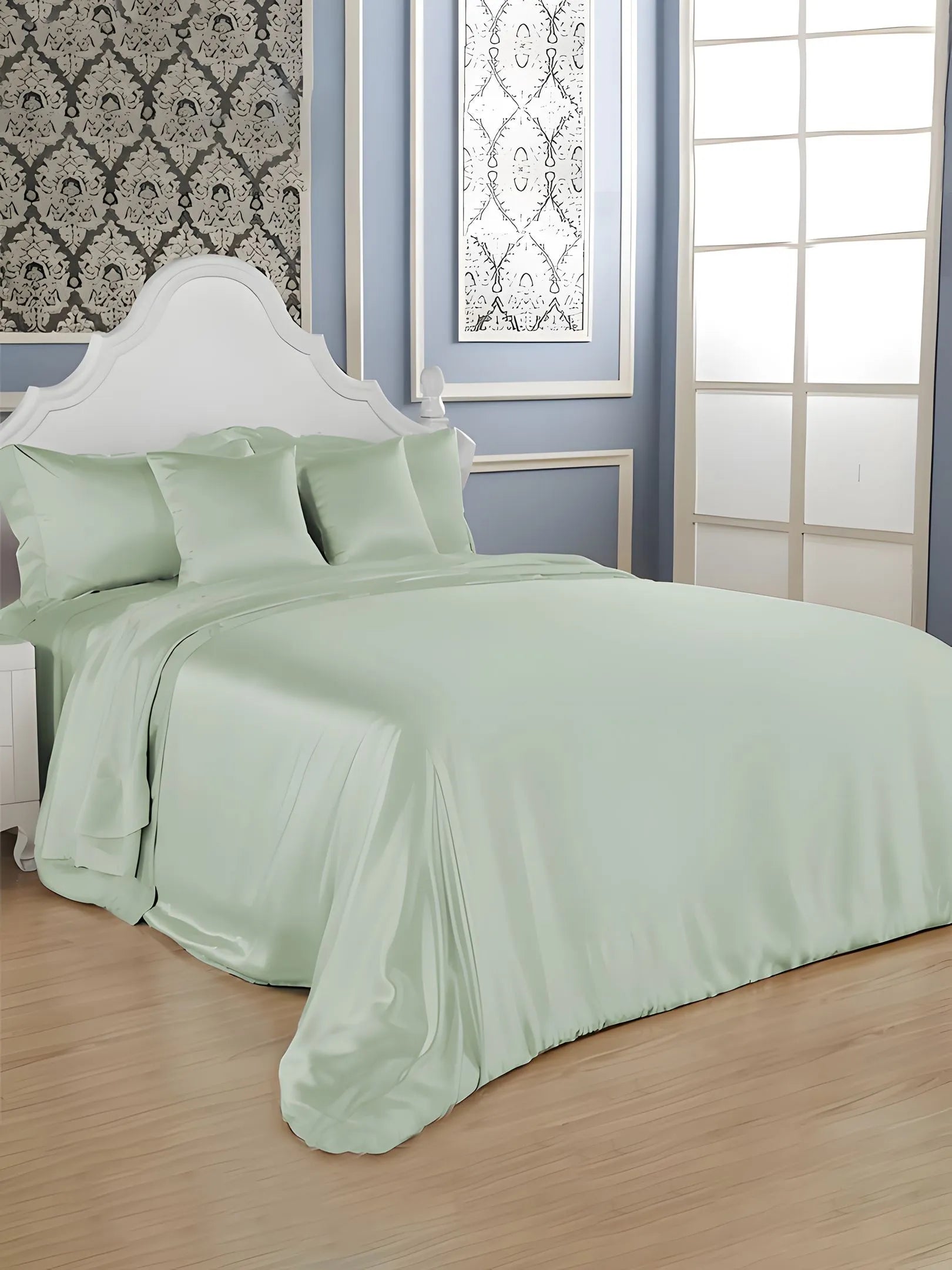 22 Momme Silk Seamless Double Sided Duvet Cover - Light Green