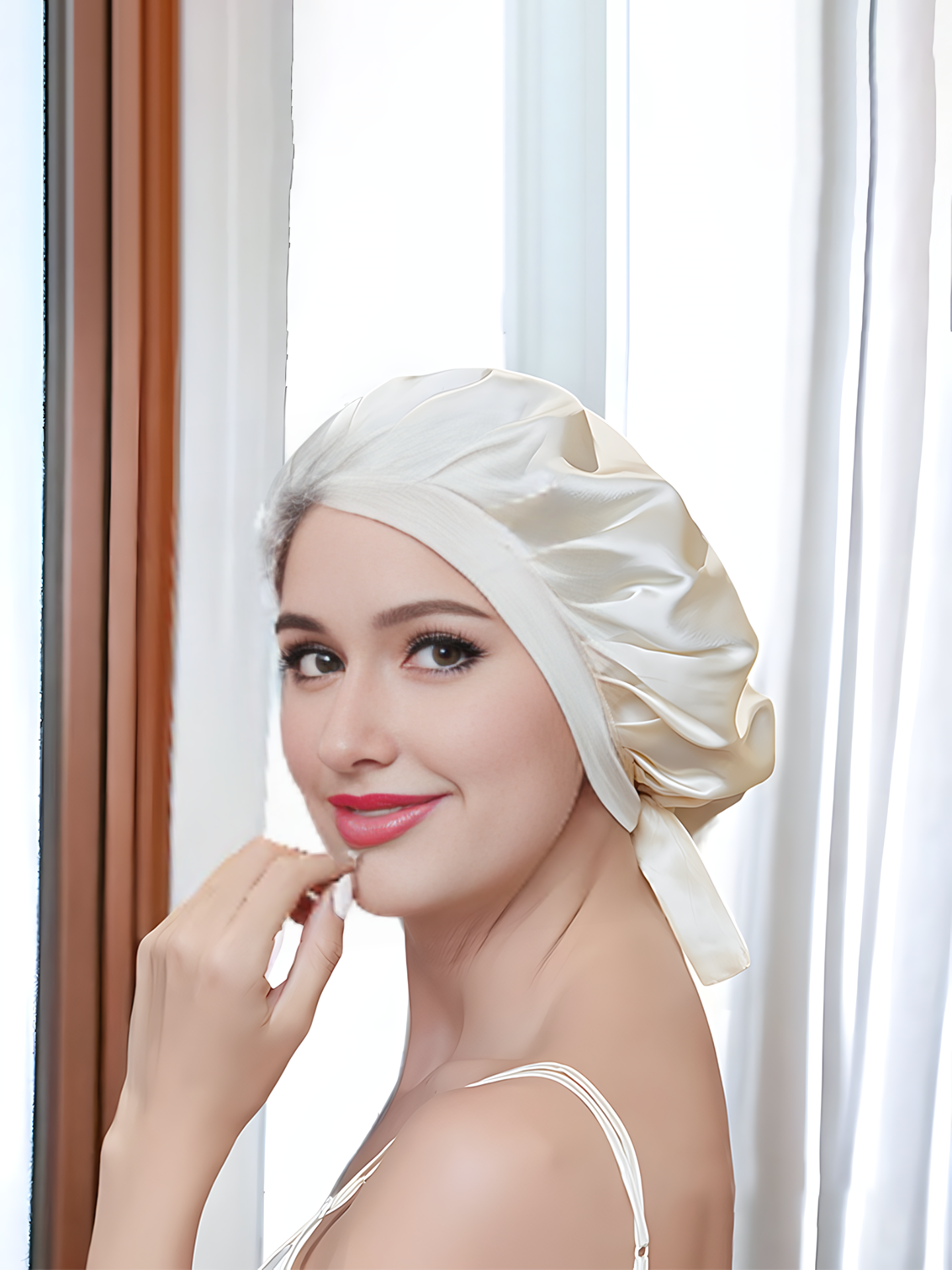 SIIK Pure Silk Classic Sleep Cap With Ribbons