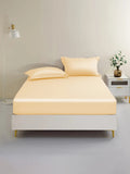 19 Momme Silk Fitted Sheet - Yellow