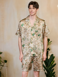 SIIK Pure Silk Men's Shorts Pajama Set - Bronze
