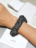 SIIK 3Pcs Pure Silk Midnight Scrunchies - Regular - 2cm - Dark Grey