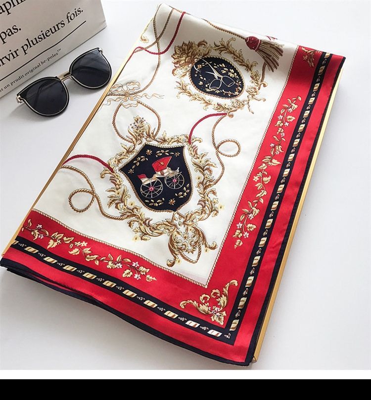 SIIK Mulberry Silk Printed Square Shawl Scarf 88*88cm