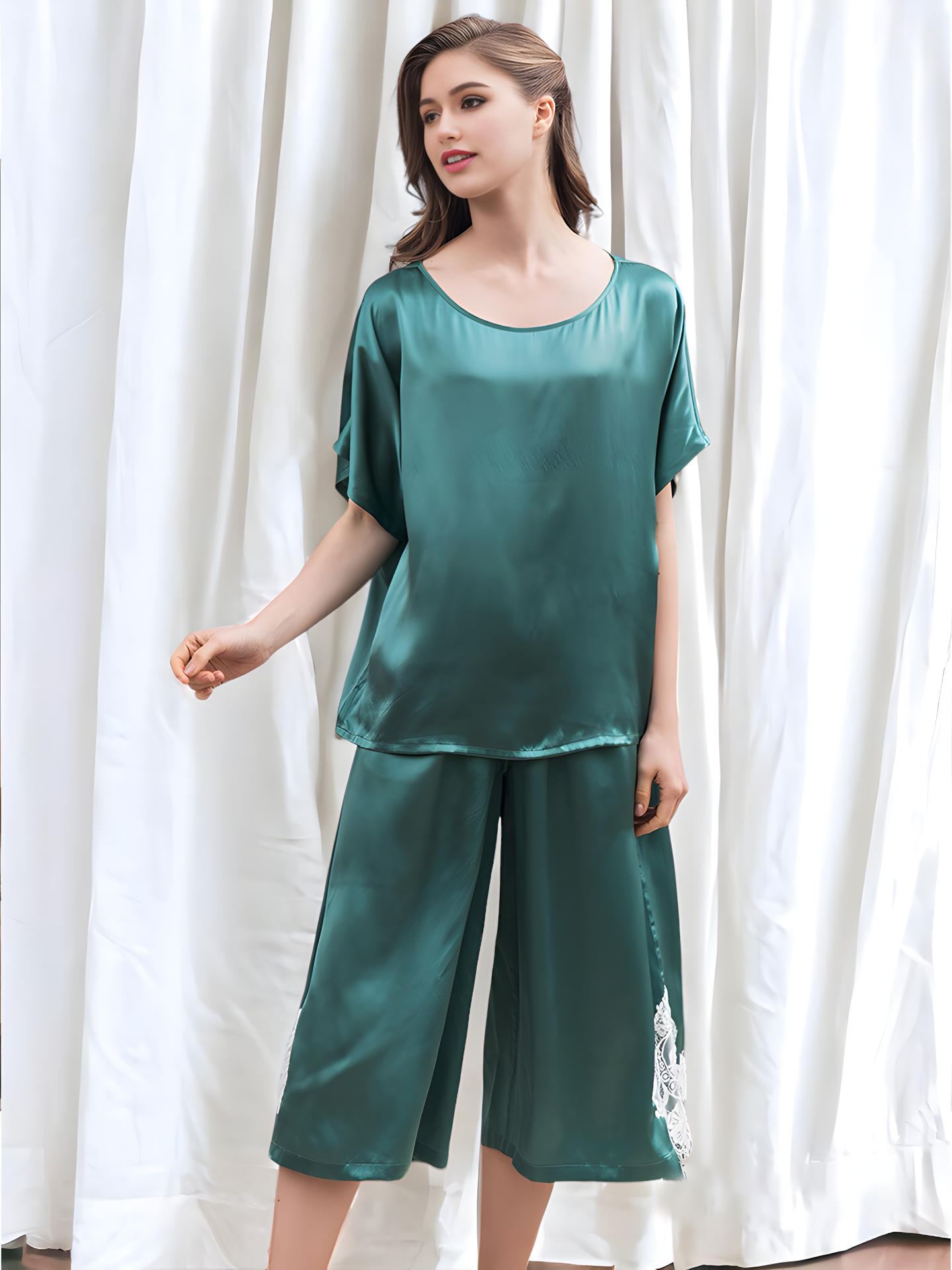 SIIK Pure Silk Pajamas Set - Dark Green