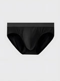 SIIK Silk Men's Summer Thin Breathable Seamless Boxer Briefs Underwear - Black