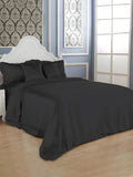 19 Momme Silk Wide Plain Crepe Satin Duvet Cover Without Stitching - Black