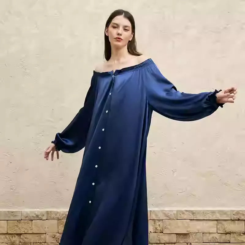 SIIK Pure Silk One Shoulder Sexy Nightgown