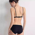 SIIK Silk 2Pcs Lace Trim Silk Bra and Panty Set