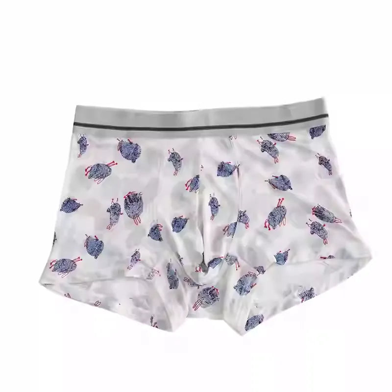 SIIK Silk Mid-Rise Boxer Briefs Underwear - Painting Printing