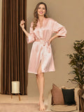 SIIK Pure Silk Belted Wrap Robe