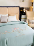 Summer Washable Silk Filled Comforter - Tiff Green