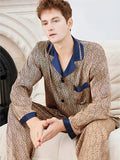 SIIK Pure Silk Men's Print Lapel Pajama Set