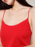 SISISIIK Mulberry Silk Spaghetti Strap Camisole Set Red