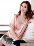 SIIK Pure Silk Lace Bow Nightgown