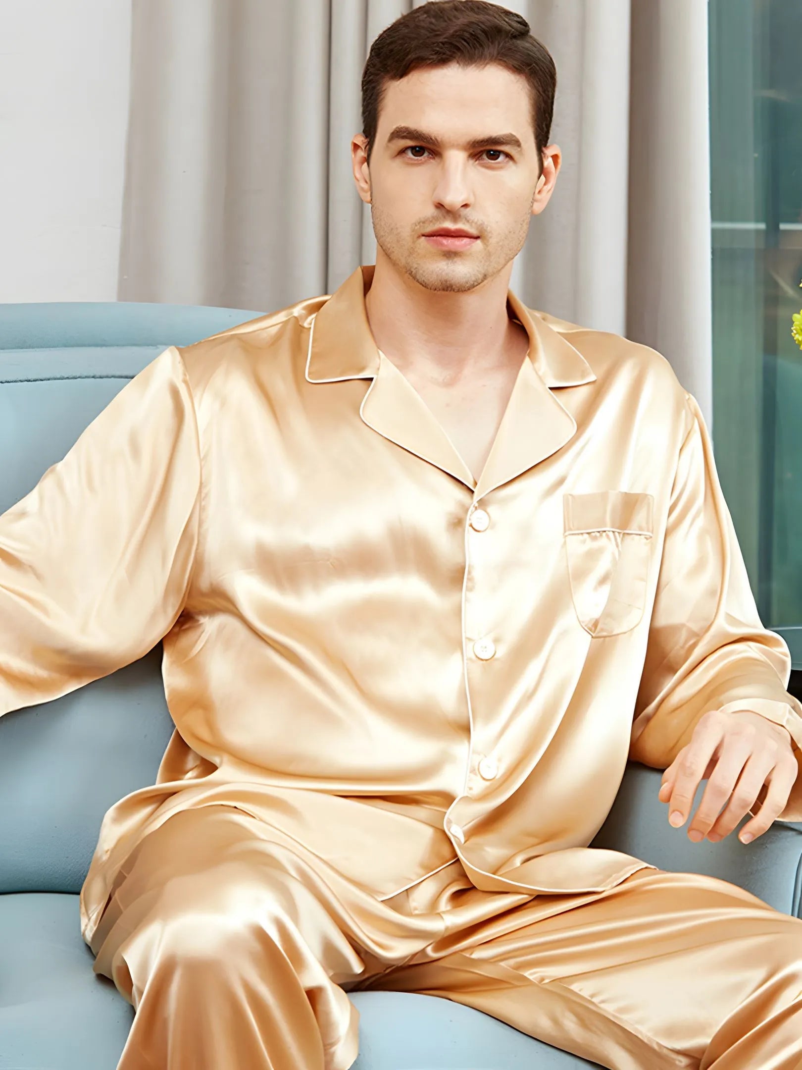 SIIK Pure Silk Men's Lapel Pajama Set