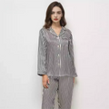 SIIK Pure Silk Striped Print Pajama Set