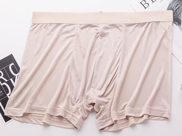 SIIK Silk Simple Solid Color Boxer Briefs Underwear