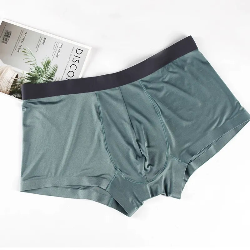 SIIK Mulberry 3Pcs Silk Men's Mid-Rise Quick-Drying Boxer Shorts Underwear