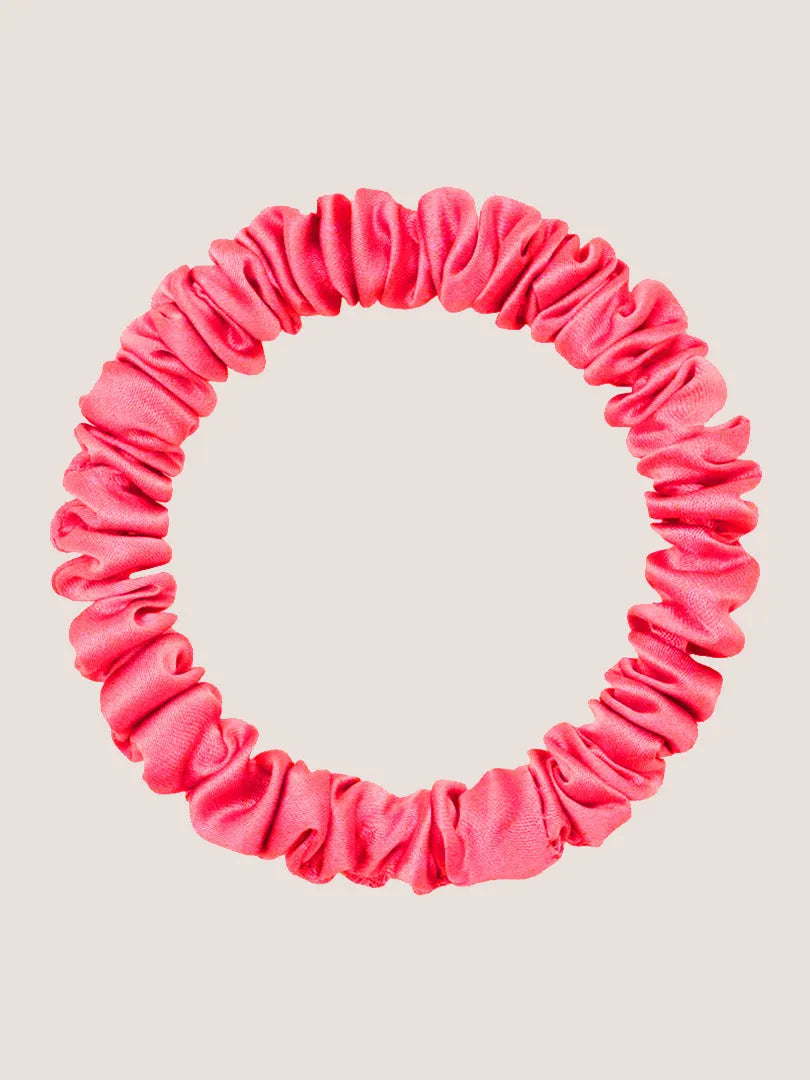 3Pcs Bundle Pop Of Brights Silk Scrunchie - Rose