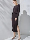 SIIK Pure Silk Slit Midi Skirt